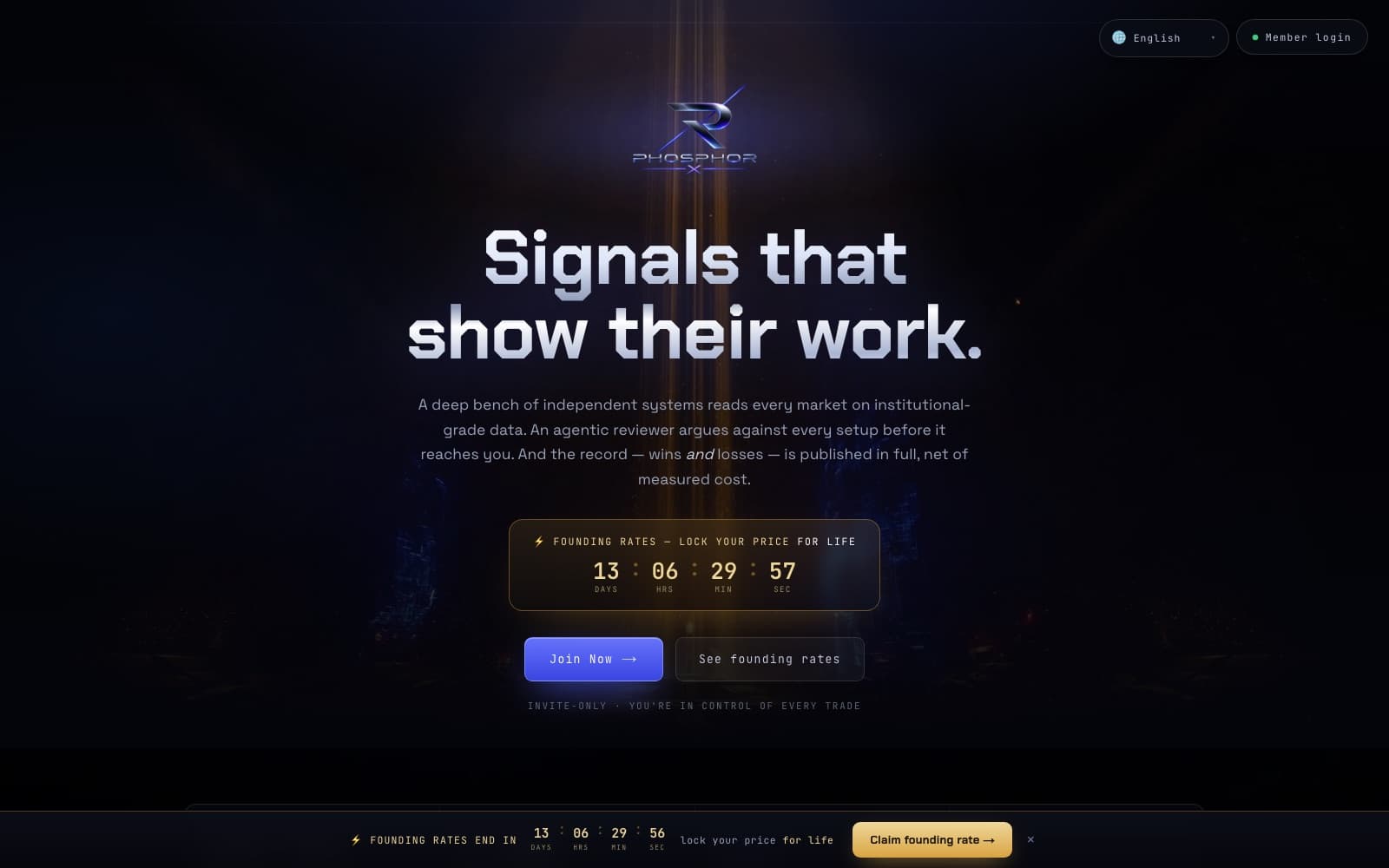 Phosphor X — the live product