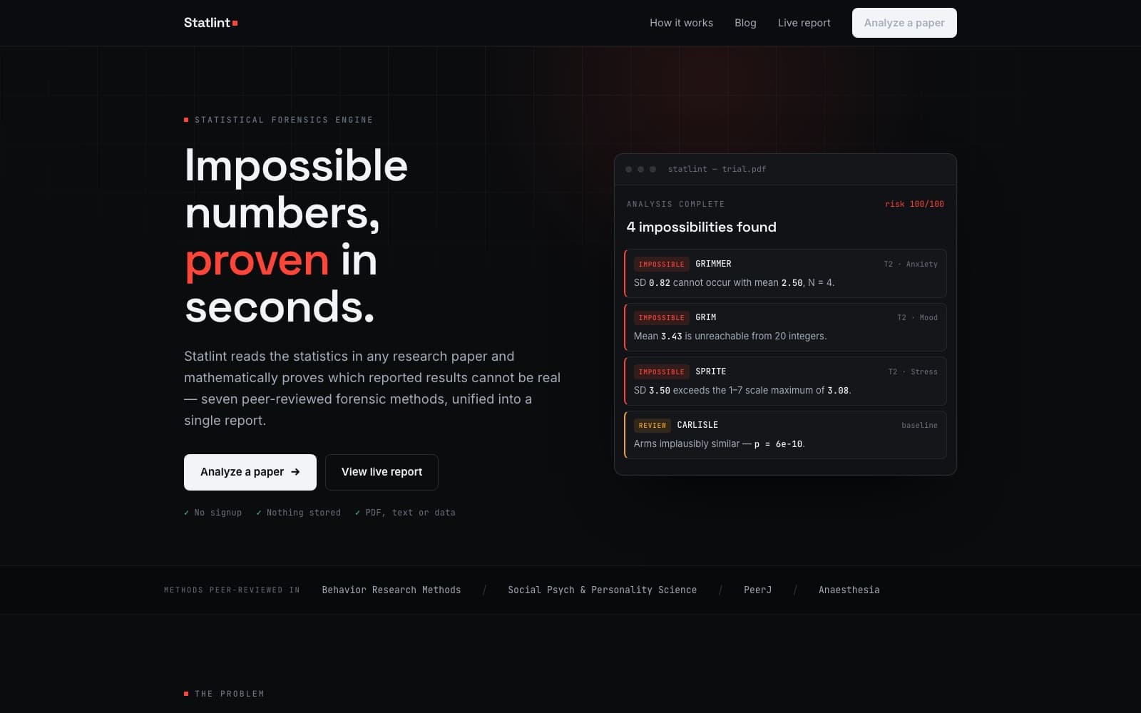 Statlint — the live product